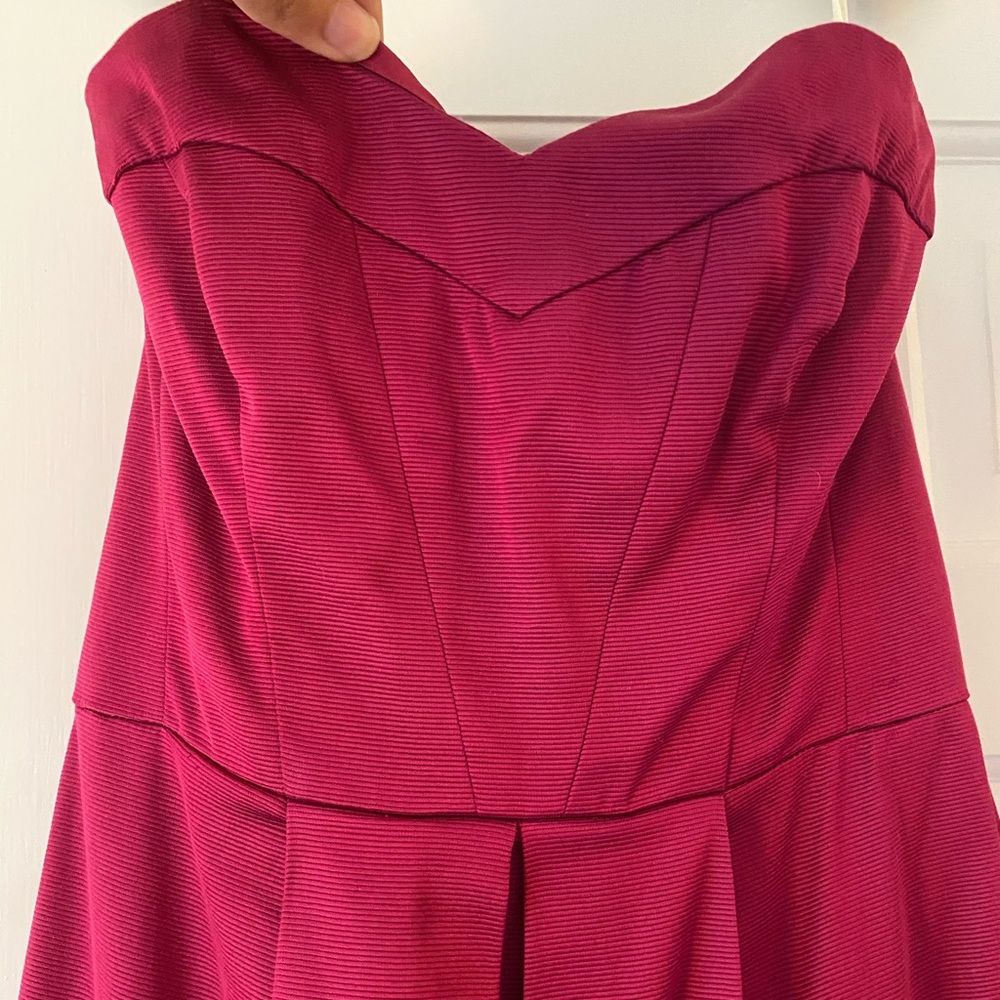 Shoshanna - Deep Magenta Stapless Dress (4)